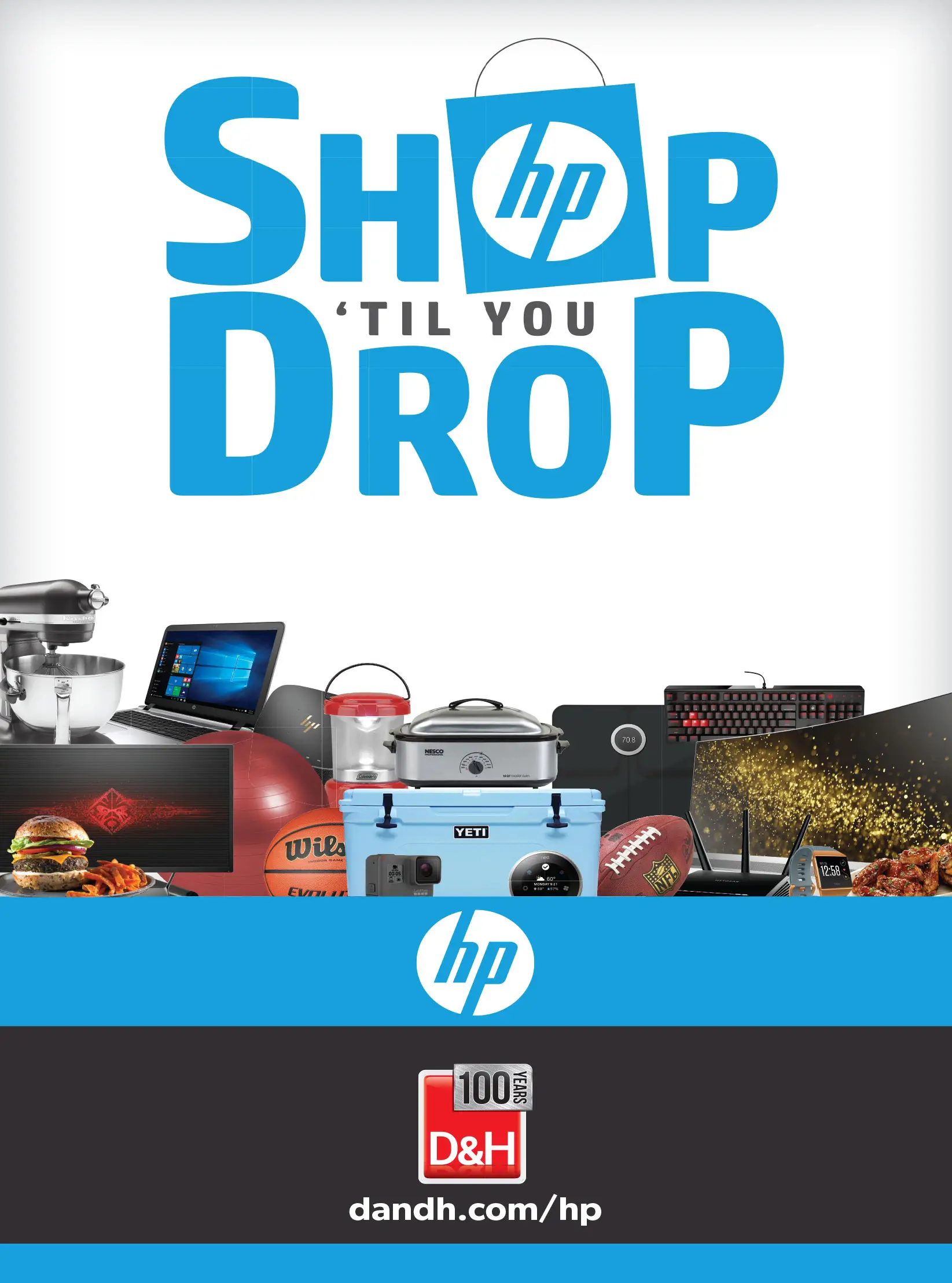 HP Shop Til You Drop table tent