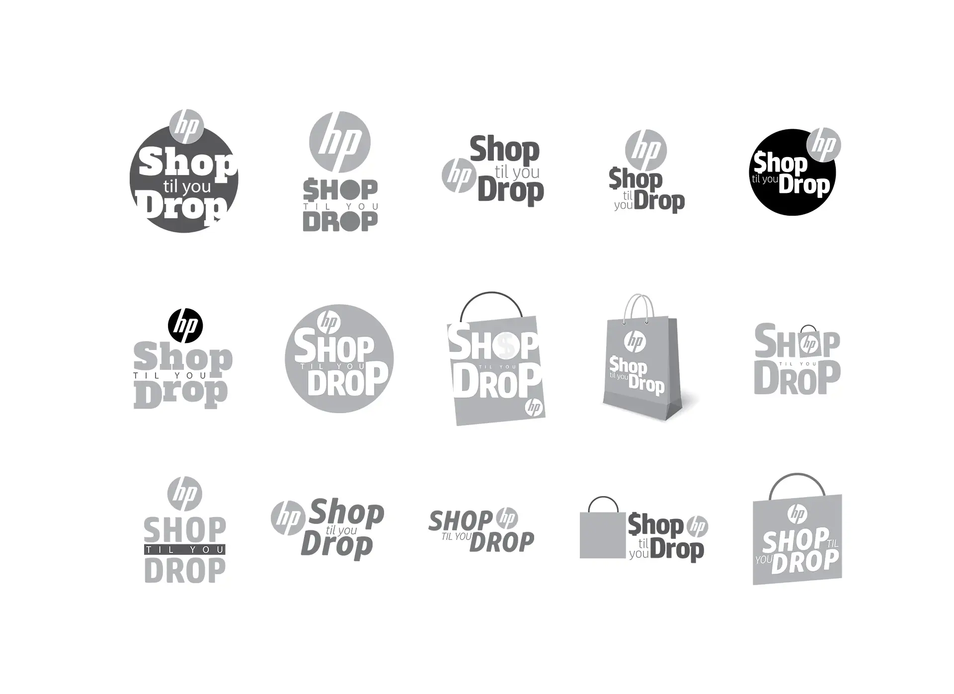 HP Shop Til You Drop event logo concepts