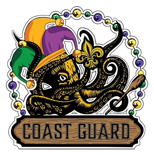 USCG x Mardi Gras logo for 2025