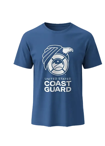 USCG logo on blue shirt