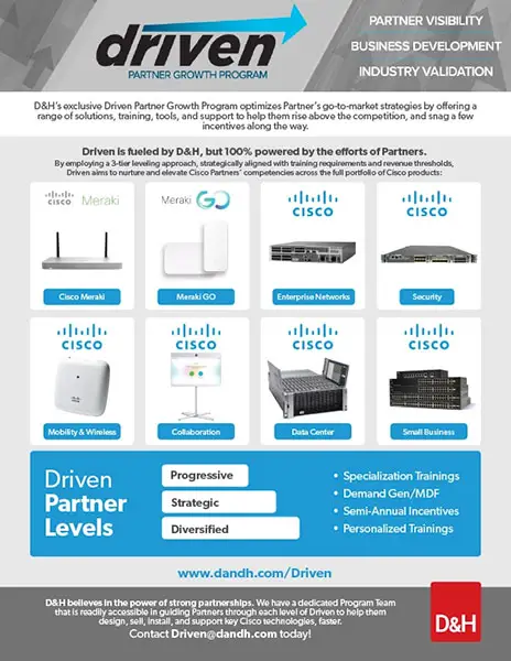 Handout explaining benefits of the Cisco Driven vendor program
