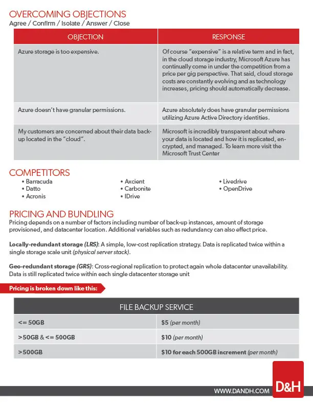 Page 6 details overcoming objections and includes pricing and bundling options