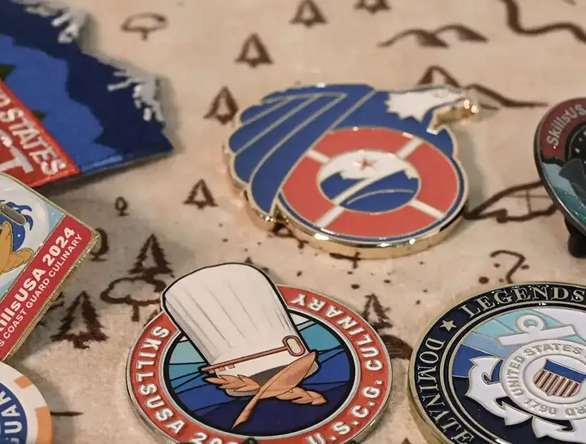 Custom pins, patches, and challenge coins