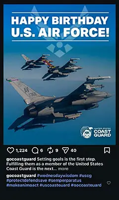 Happy Birthday Air Force with images of jets