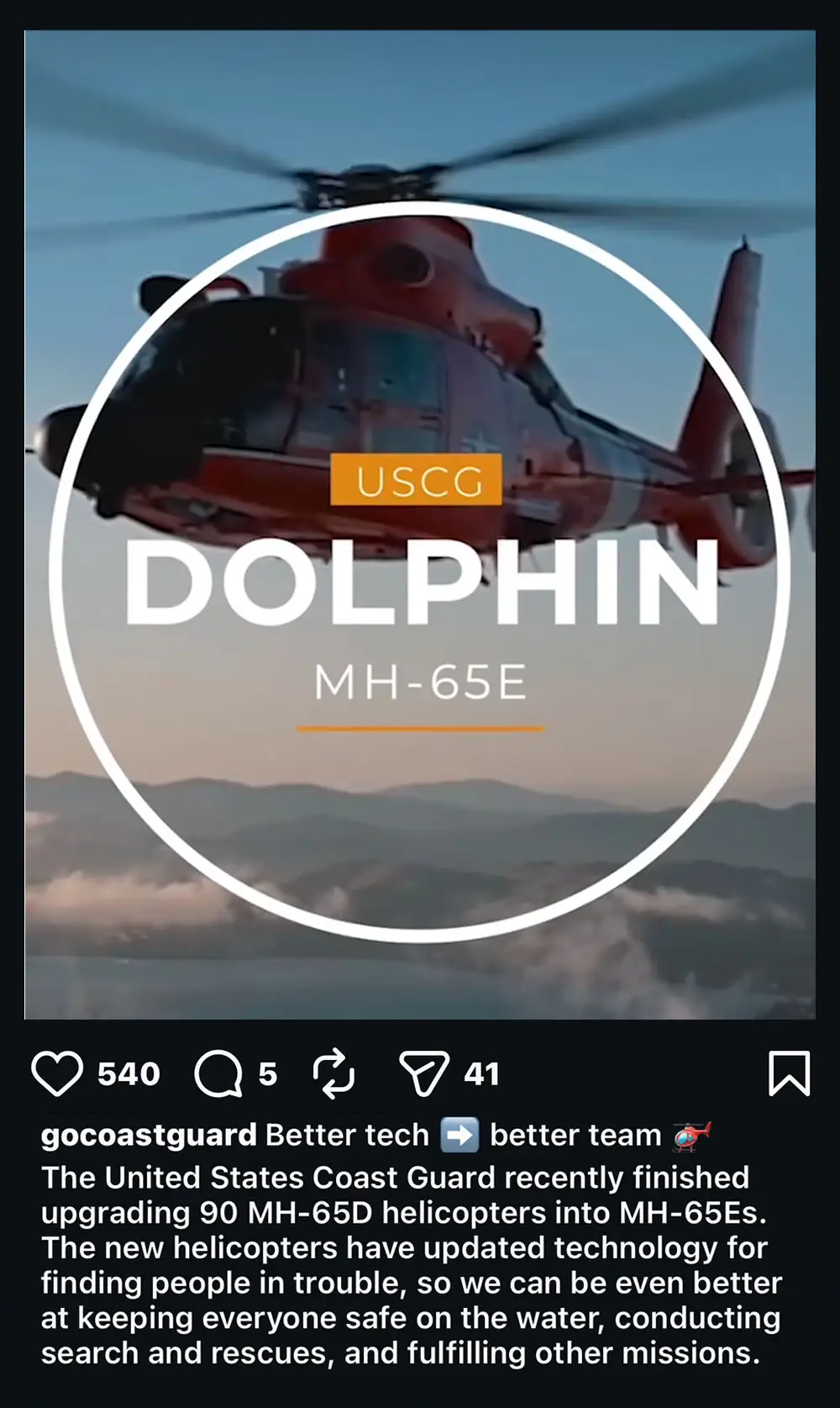 USCG Dolphin helicopter graphic